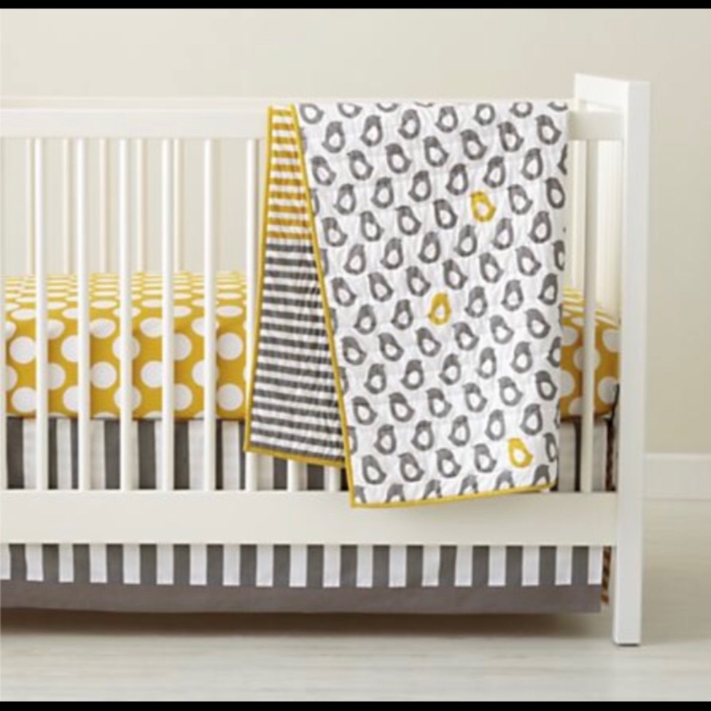 Land of Nod Not a Peep crib bedding.